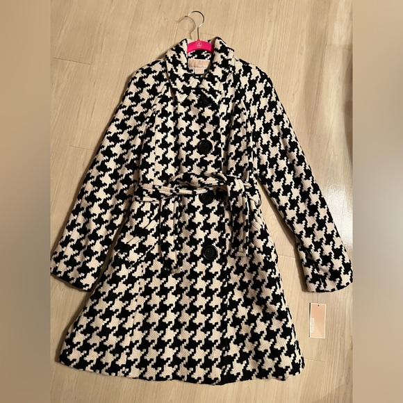Michael Kors NWT LARGE HOUNDSTOOTH WRAP COAT 🖤🤍VERY RARE NWT COAT! - Picture 2 of 13